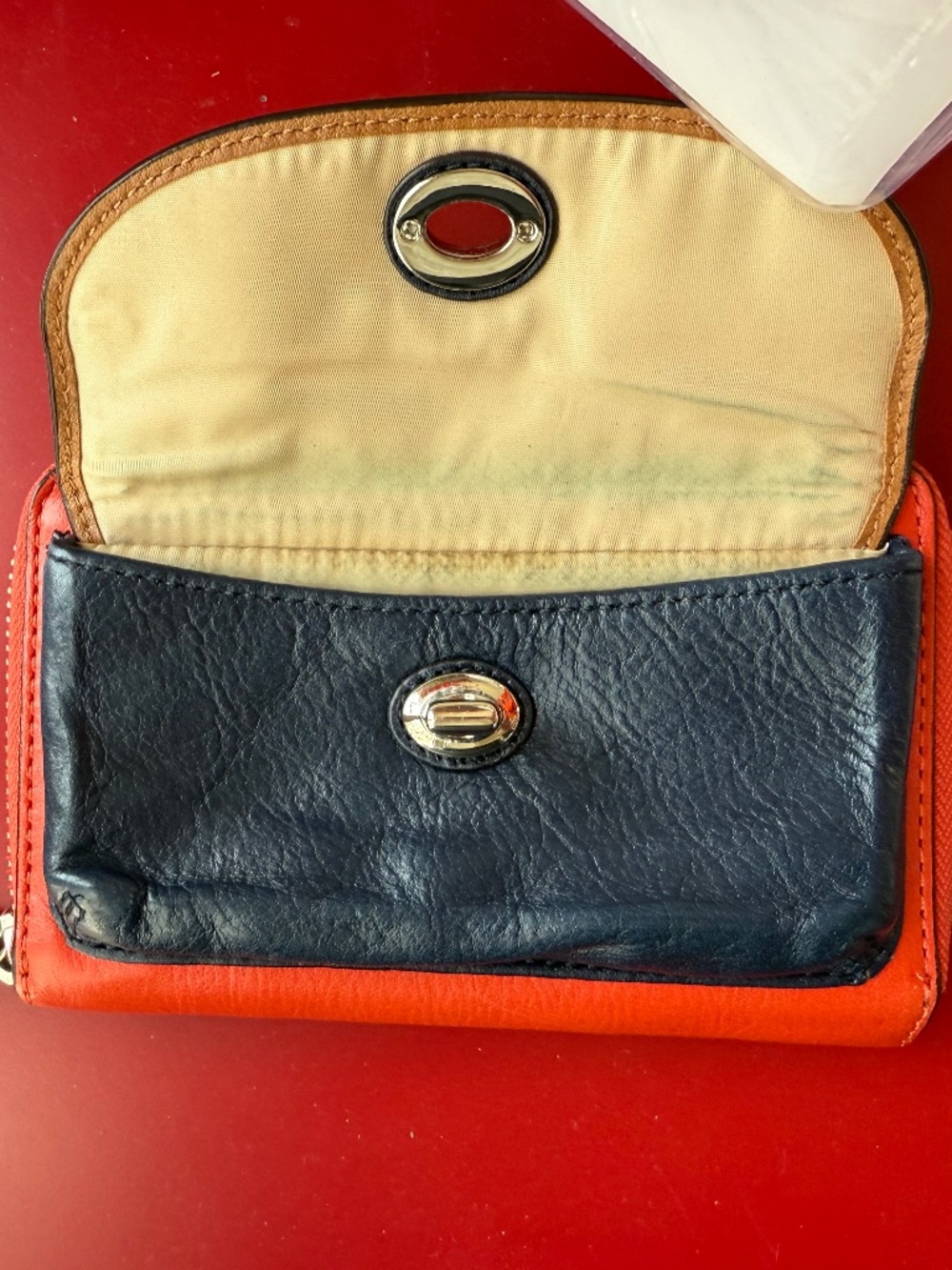 Coach Park Dylan Color Block Leather Wristlet /Wallet GUC - Picture 3 of 9